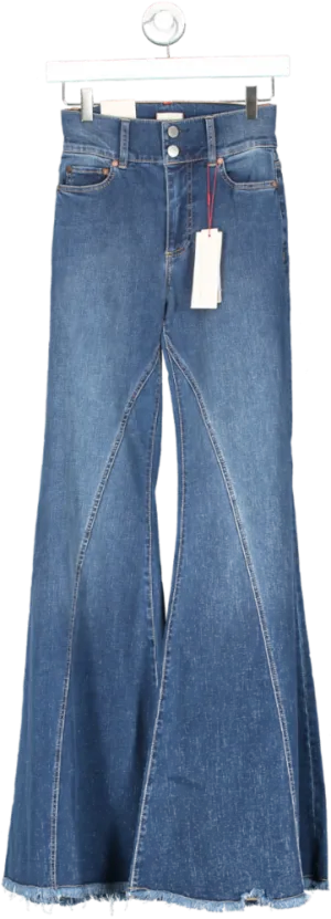 Alice   Olivia Blue Beautiful Seamed Wide Leg Jeans W25