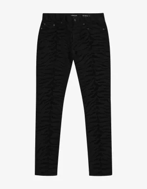 Black Zebra Print Skinny Jeans