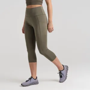 Craghopper Women's Kiwi Cropped Legging | Wild Olive