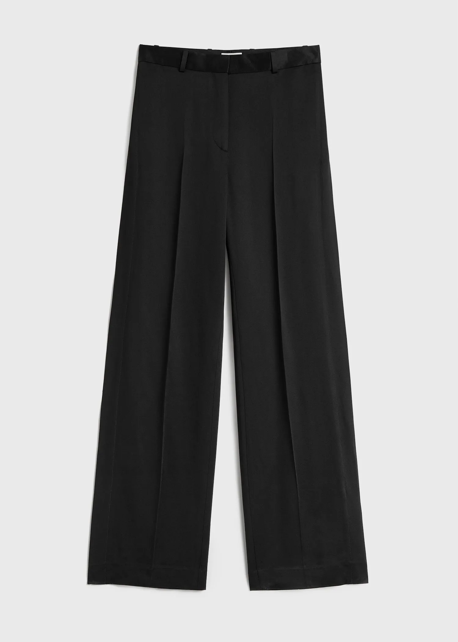 Cuff-slit trousers black