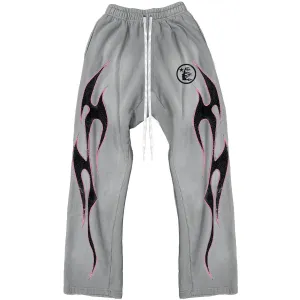 Hellstar Grey Future Flame Grey Sweatpants