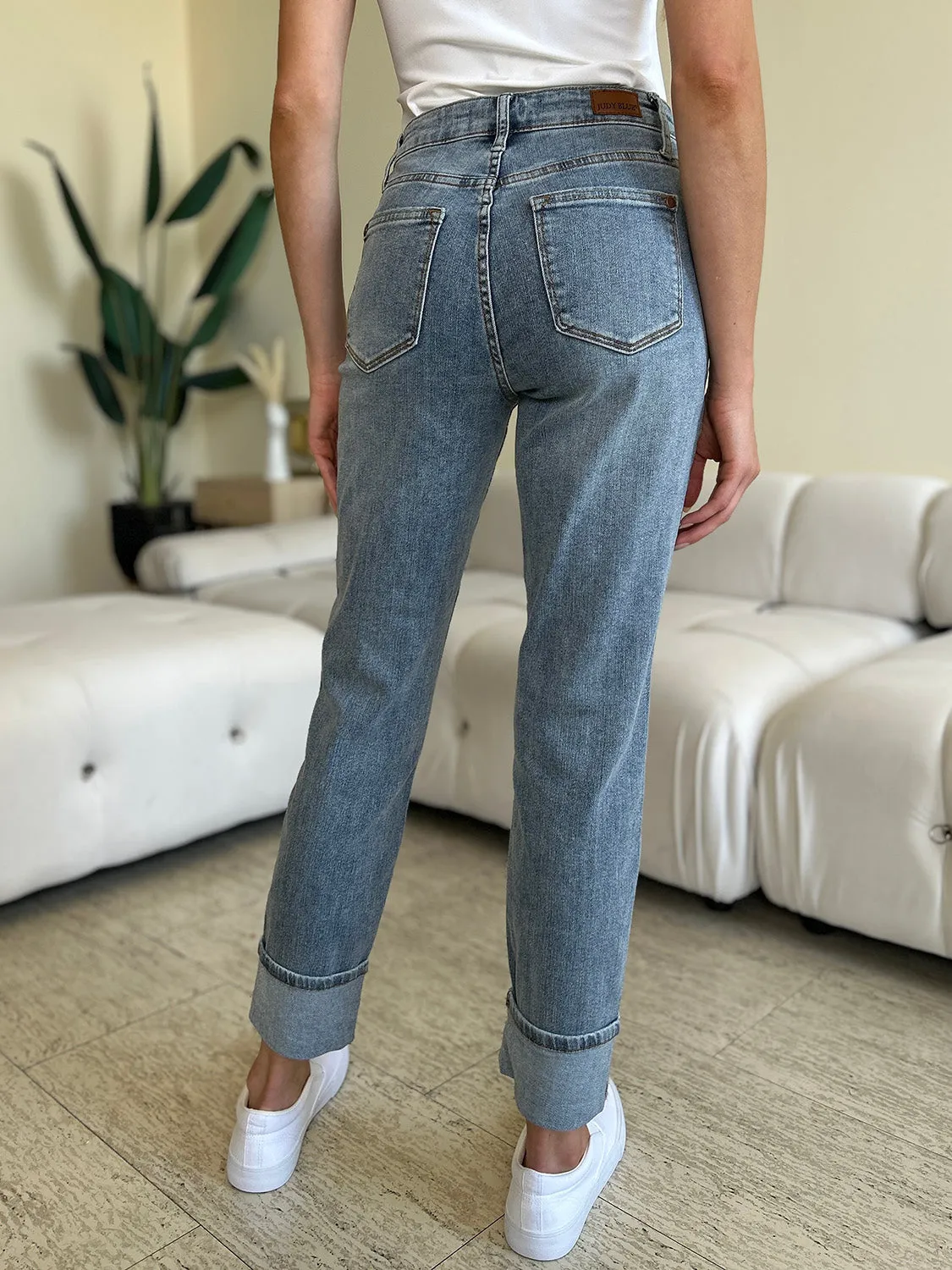 Judy Blue High Waist Cuff Hem Skinny Jeans [Online Exclusive]