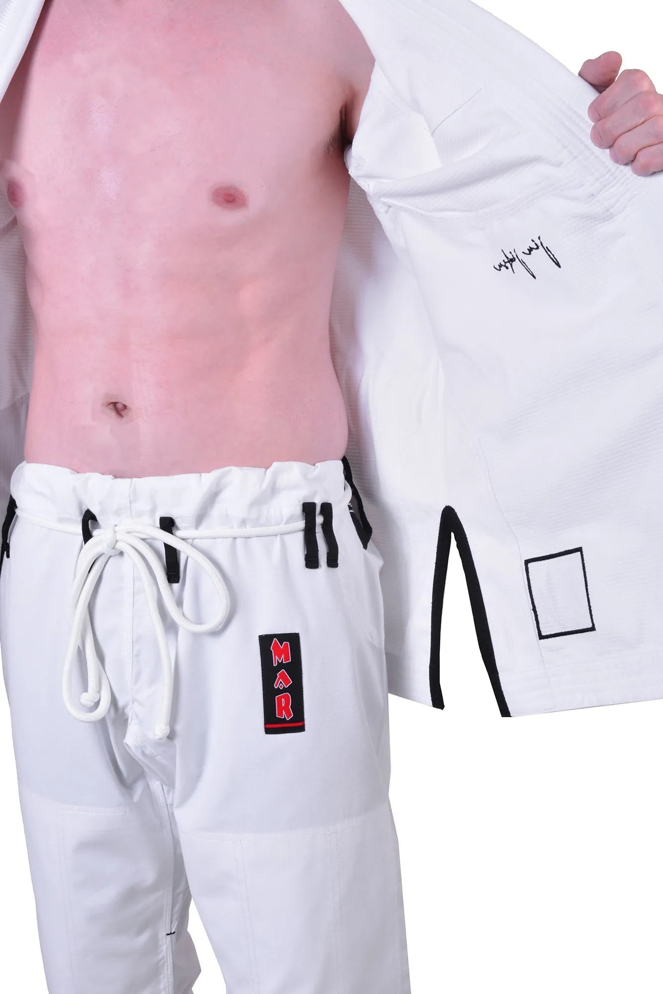 MAR-062B | White Brazilian Jiu-Jitsu Uniform - 480gsm