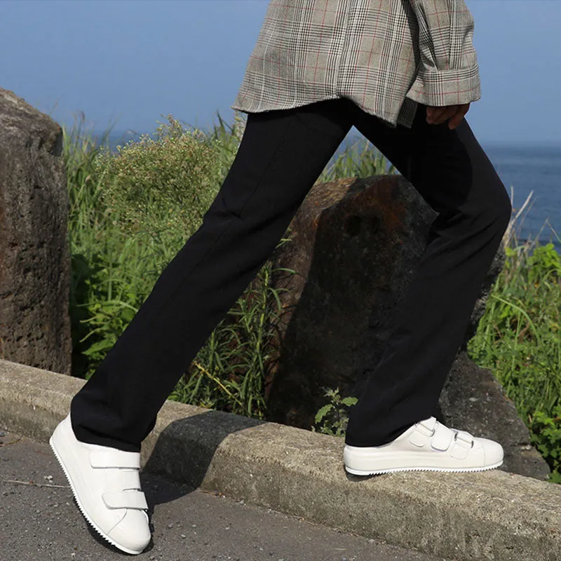 Men's Casual Loose Straight Drape Solid Color Wide Leg Pants