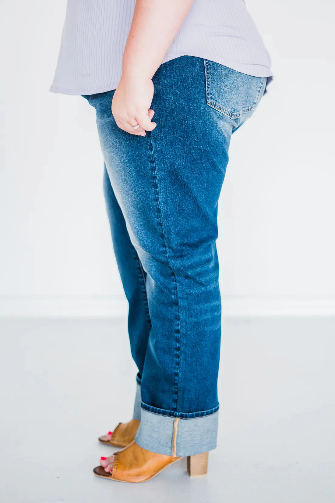 Non Distressed Straight Leg Boyfriend Jeans