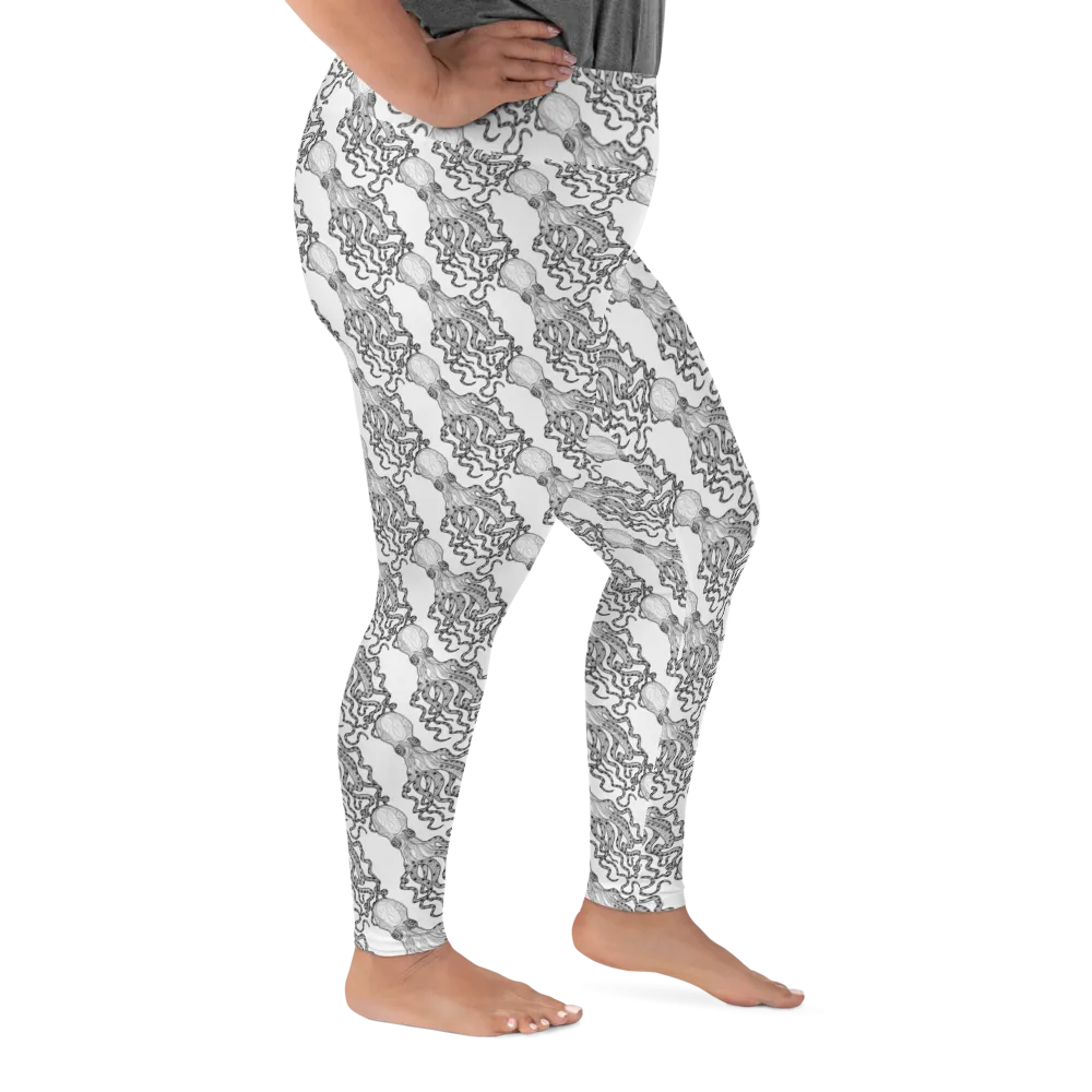 Octopus Sea Plus Size Leggings (Warehouse)