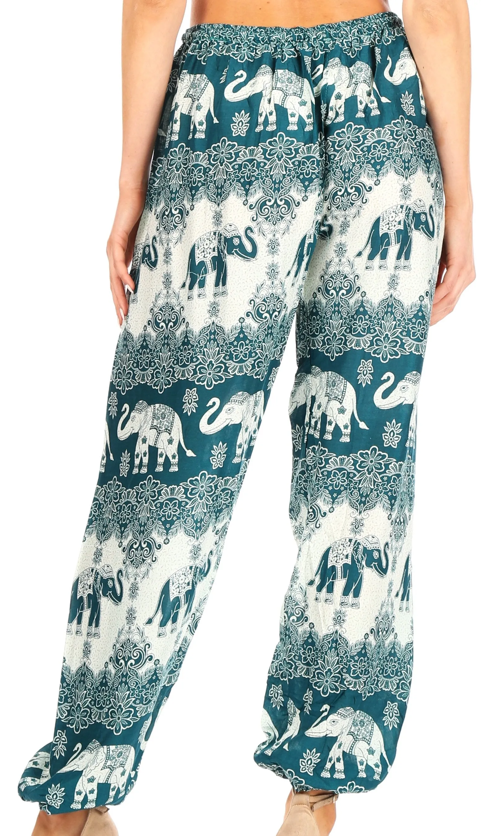 Sakkas Akilla Women's Loose Printed Yoga Elephant Pants Elastic Waist w/Pocket