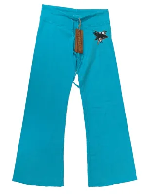 San Jose Sharks Retro Brand WOMEN'S Teal Raw Edge Drawstring Sweatpants