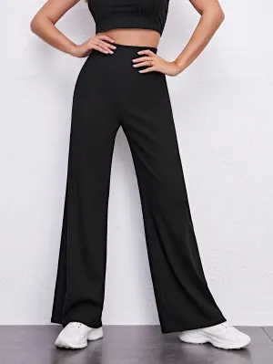 Solid Wide Leg Pants