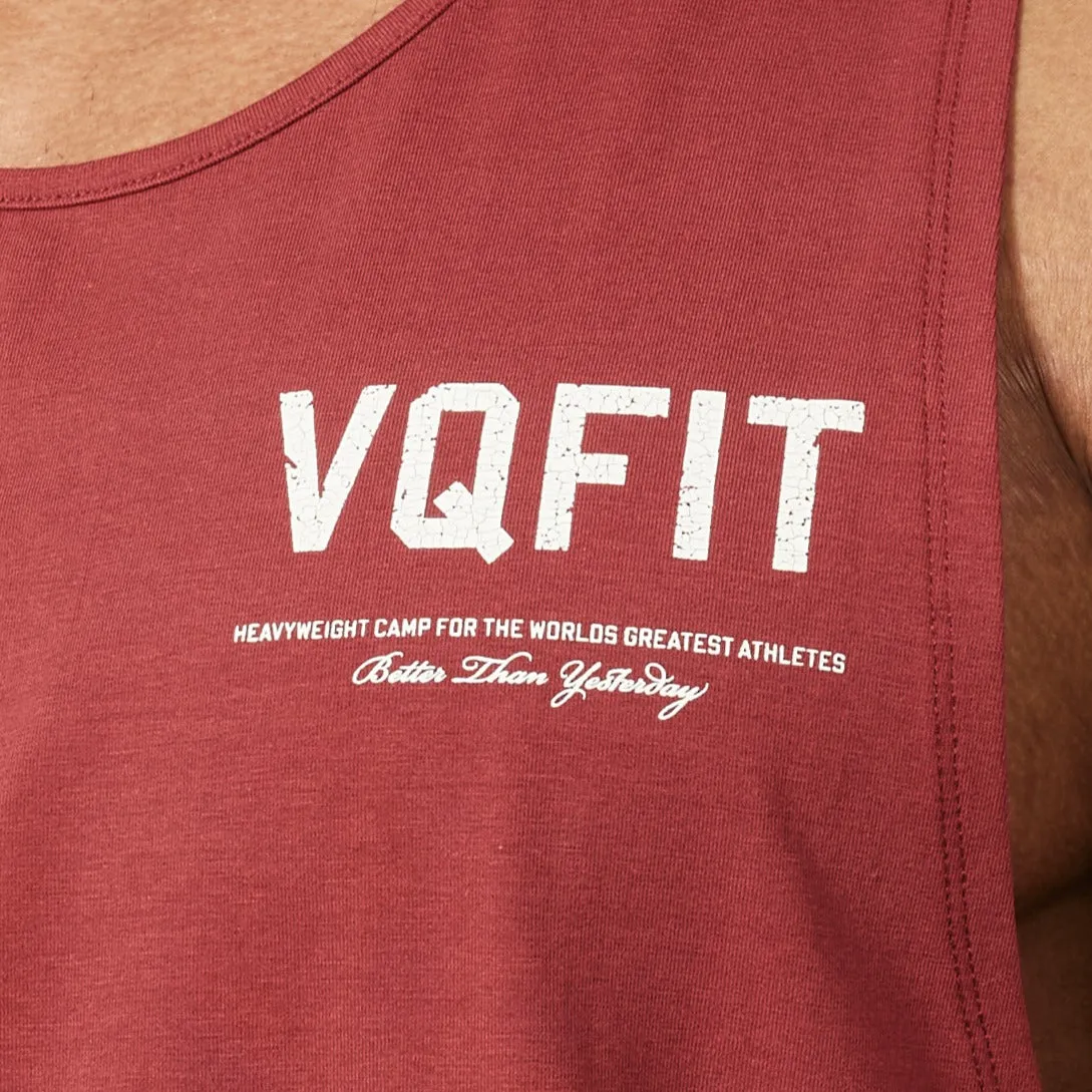 Vanquish VQFIT Distressed Print Brick Red Tank