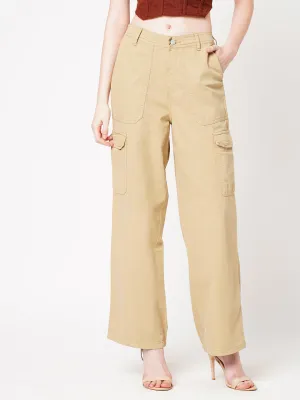 Women High-Rise Loose Straight Fit Cargo